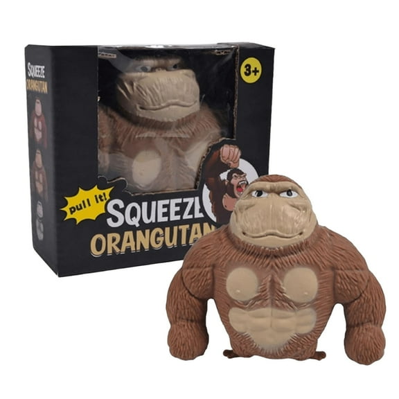 Penmahua Plastic Stretch Monkey Sensory Fidget Toy For Stress Relief Children And Adults Brown 1 Piece Elastic Squeeze Animal Figurine