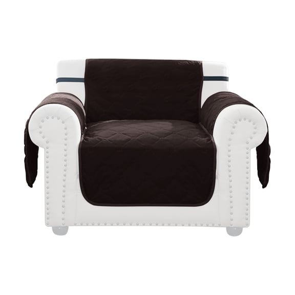 Penmahua Reversible Couch Cover For Dogs Cats Furniture Protector Water Resistant Slipcover With Foam Sticks Elastic Straps Sofa Mat 24.8X75.6 Inches Coffee