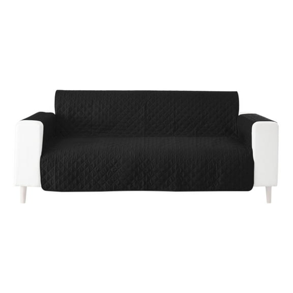 Penmahua Reversible Couch Cover For Dogs Cats Furniture Protector Water Resistant Slipcover With Foam Sticks Elastic Straps Sofa Mat 51.2X77.2 Inches Black