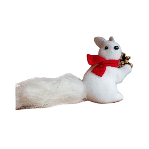 Penmahua Small Lifelike Squirrels Ornament Creative Hanging Decor For Christmas Tree Desktop Figurine 7.8 X 3.7 Inches Foam Plastic Material For Festive Ornament B