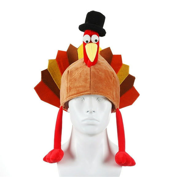 Penmahua Thanksgiving Christmas Turkey Hat With Long Legs Super Soft Fabric For Party Costume 1 Pc Unisex Holiday Headwear Funny Turkey Hat