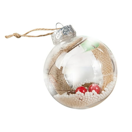 Penmahua Transparent Christmas Diy Ball In Style A For Craft Decoration - 10Cm Plastic Material Hollow Build Easy Customize Diy Ball A