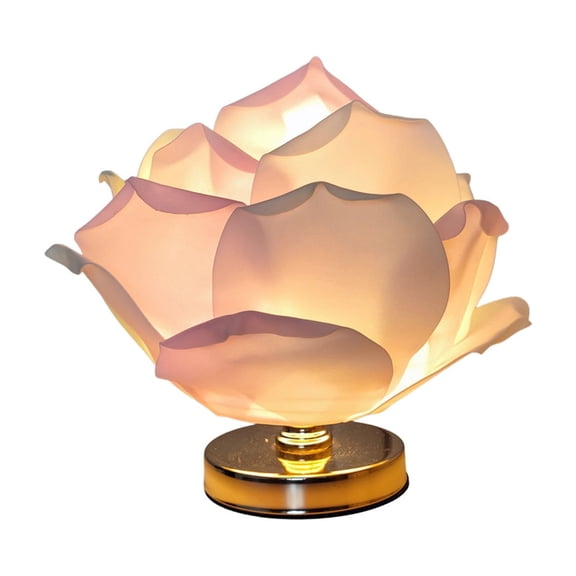 Penmahua Usb Large Rose Table Lamp Stepless Dimming Bedside Lamp Romantic Bedroom Atmosphere Decorative Lighting Metal Material 10.23X9.44 Inches Pink Pink
