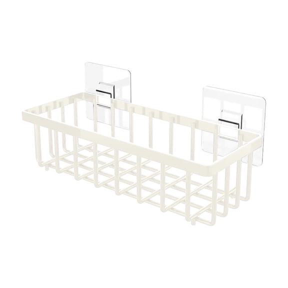 Penmahua White Kitchen Sink Caddy Organizer With Auto Draining Tray For Sponge Brush And Soap Storage Plastic Material 9.06 X 3.54 X 2.56 Inches 1 Piece White