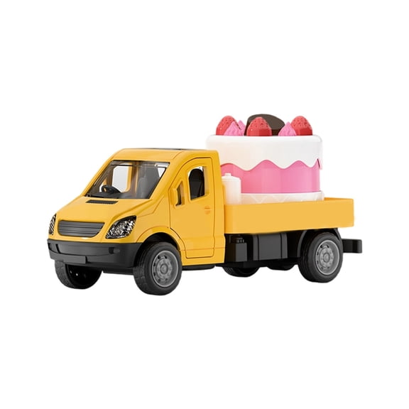 Penmahua Yellow Inertia Toy Car Simulation Model Cake Design For Children Play Vehicle Ornament Plastic Construction Yellow