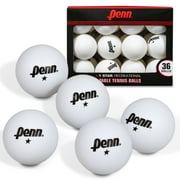 Penn 40mm 1-Star White Table Tennis Balls; Box of 36 Official Tournament Size Ping Pong Balls