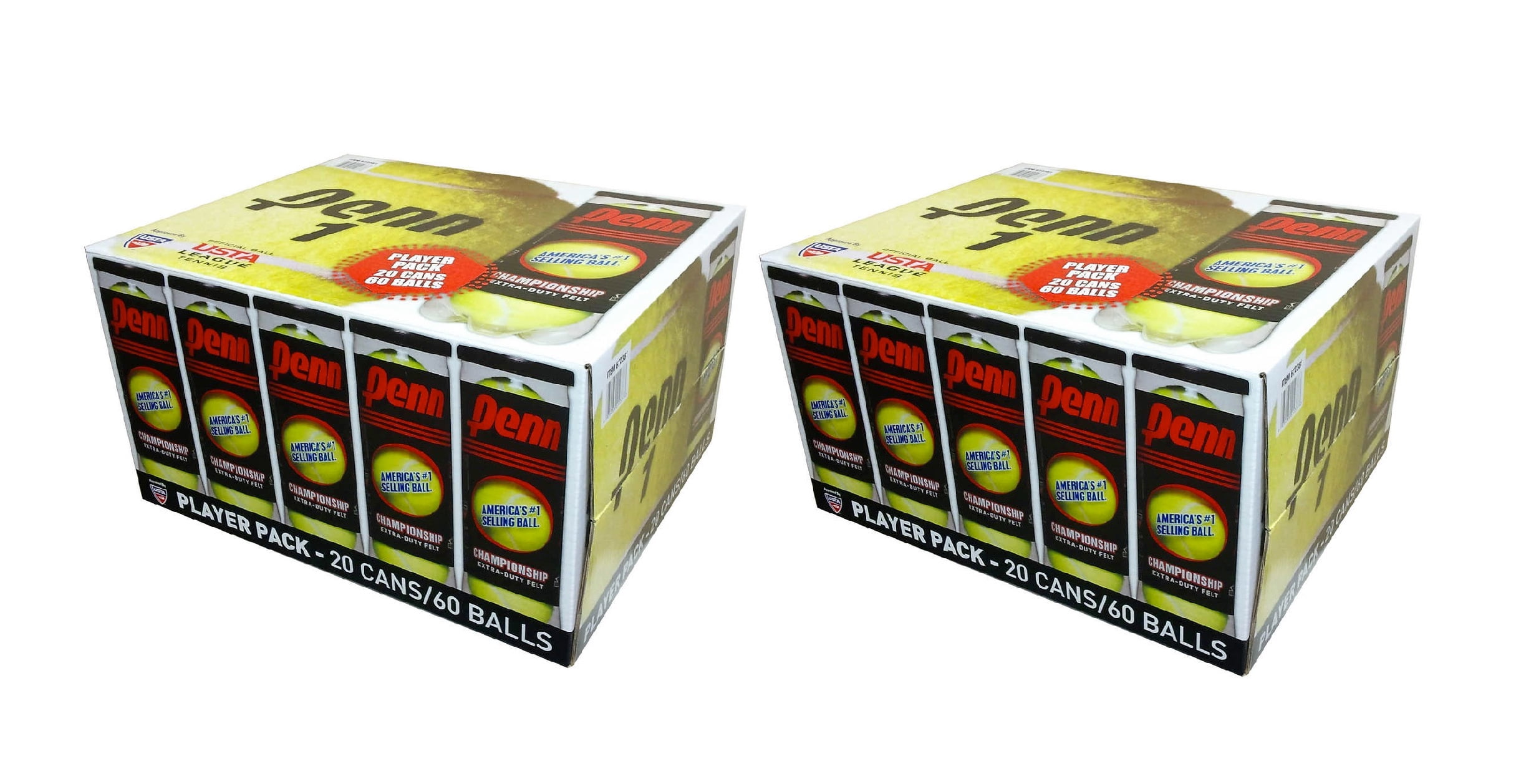 2 Pack Penn Championship Extra Duty Felt Tennis Balls (120 Balls
