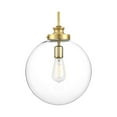 thumbnail image 1 of Penn Collection One-Light Natural Brass Clear Glass Farmhouse Pendant Light, 1 of 9