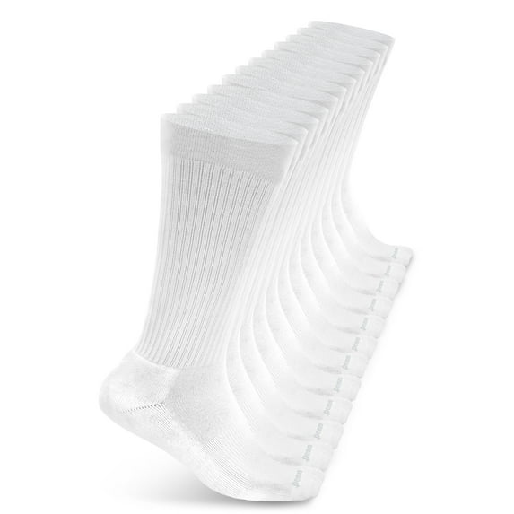 Penn Cushioned Crew Socks for Men Breathable Athletic Socks with Moisture-Wicking Quick Dry Fiber, 12 pk, White
