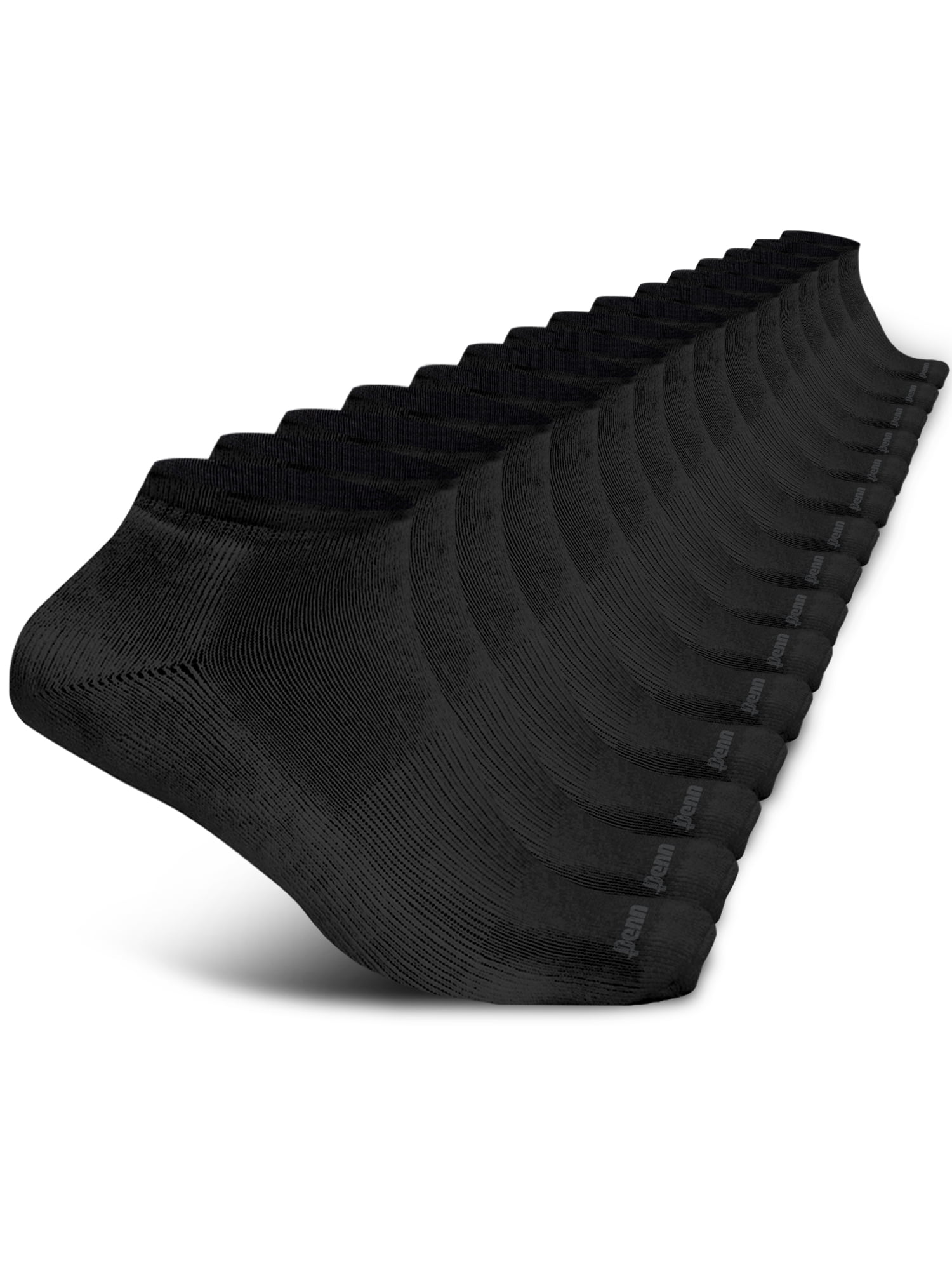 Penn Cushioned No Show Socks for Men Breathable Athletic Socks with Moisture-Wicking Quick Dry Fiber, 15 pk, Black