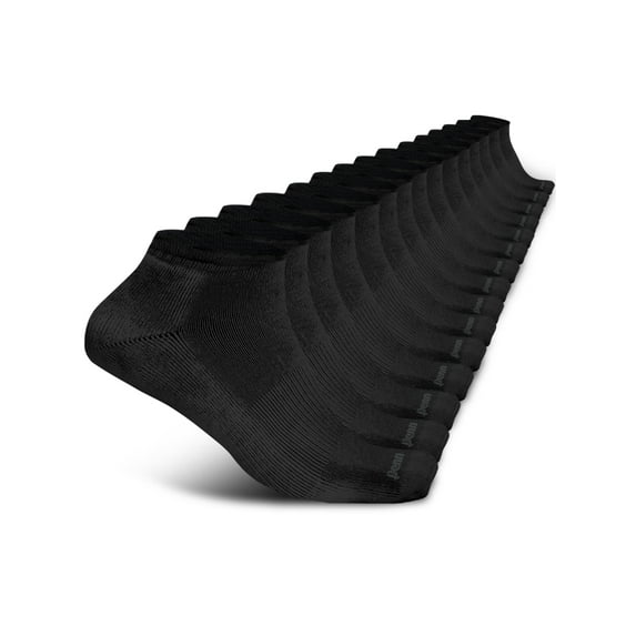 Penn Cushioned No Show Socks for Men Breathable Athletic Socks with Moisture-Wicking Quick Dry Fiber, 15 pk, Black