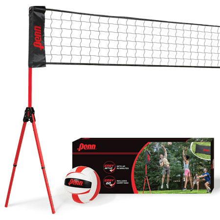 Penn Easy Fit Premium Volleyball Set, Includes Adjustable Net and Ball - Extends from 10 ft. to 30 ft. to fit your yard
