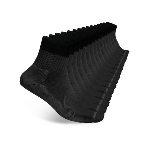 Penn Men’s Cushioned Quarter Socks for Men Breathable Men’s Sports Socks for All day Comfort, 15 pk, Black