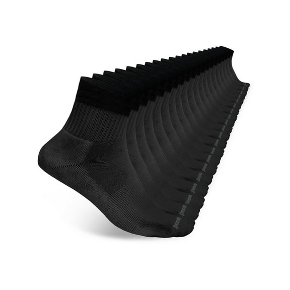 Penn Men’s Cushioned Quarter Socks for Men Breathable Sports Socks All Day Comfort,15 Pack, Black