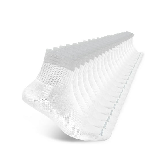 Penn Men’s Cushioned Quarter Socks for Men Breathable Sports Socks for All Day Comfort, 15 Pack, White