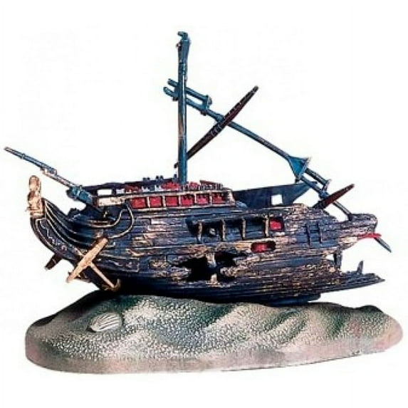 Penn Plax Action Air Rocking Shipwreck - Shipwreck Ornament - (5"L x 2.5"W x 4.5"H)