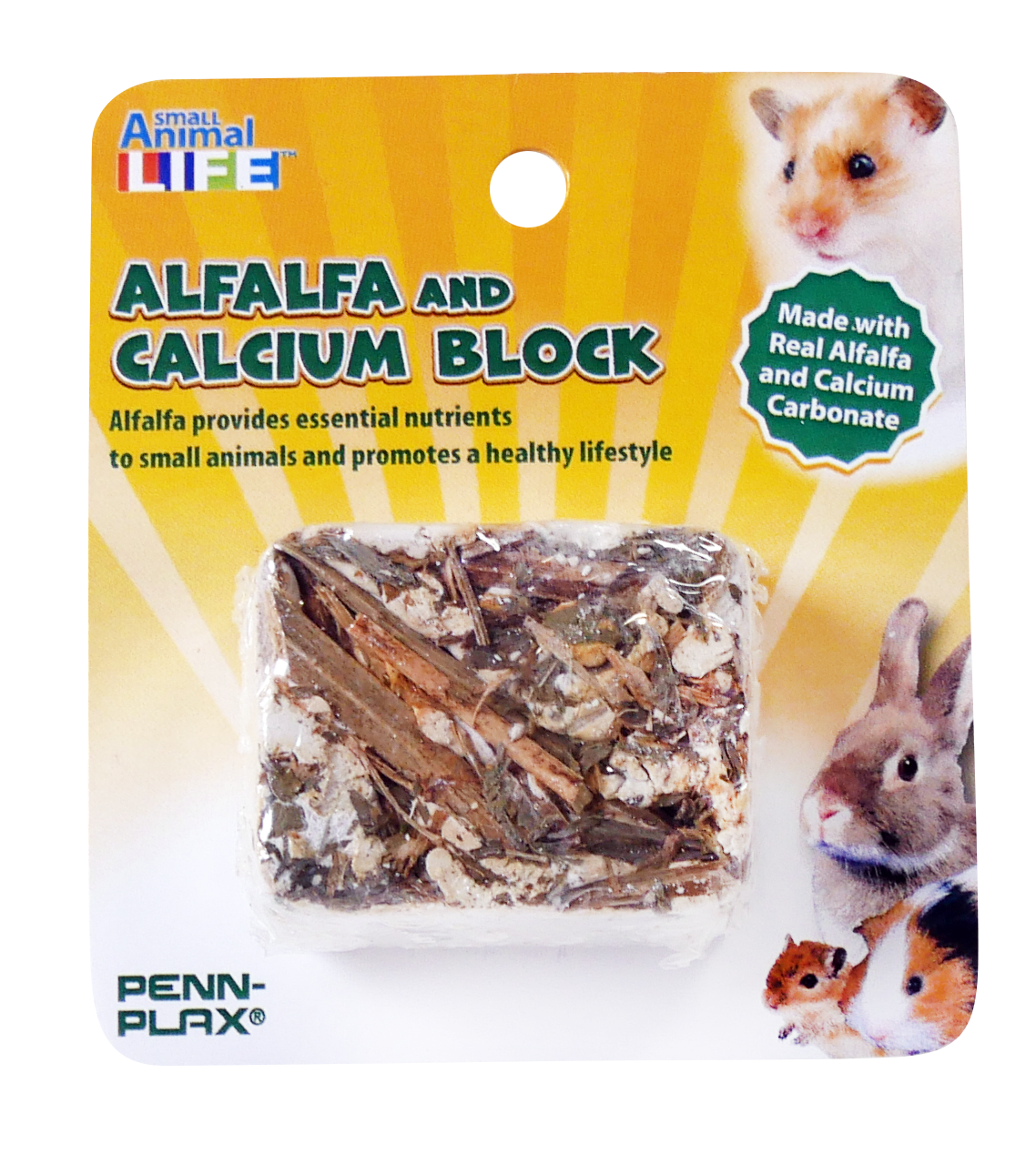 Penn-Plax Alfalfa and Calcium Mineral Block 40G- for Hamsters and Small Animals - New Condition