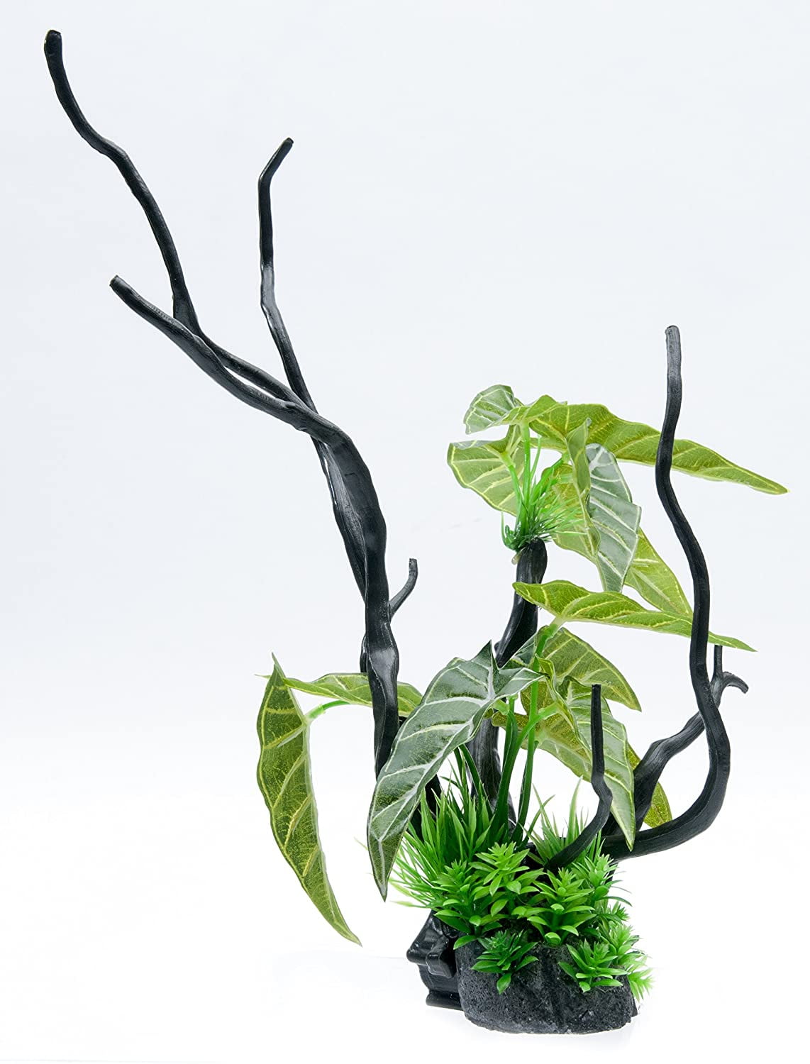 PennPlax Aqua Plant Driftwood Aquarium Decor Ornament Large Green Leaf