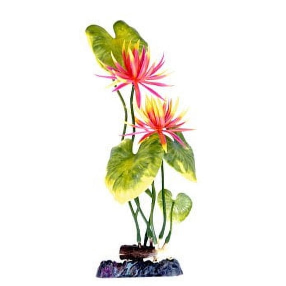 Penn-Plax Aqua-Plant Water Lily with Heavy-Weight Base 10" Red