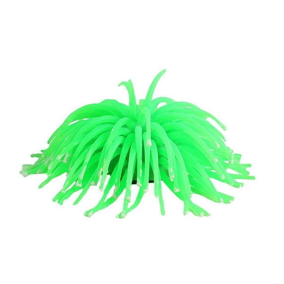 Penn-Plax Aquarium Decoration Accessory - LED Green Sea Anemone with Remote - 12 color options