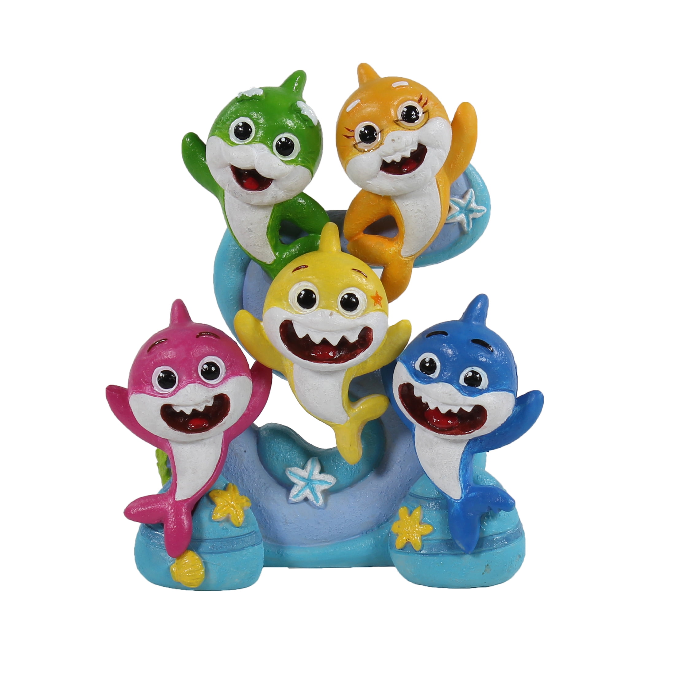 Penn-Plax Baby Shark Family Aquarium Ornament Resin, Multicolor
