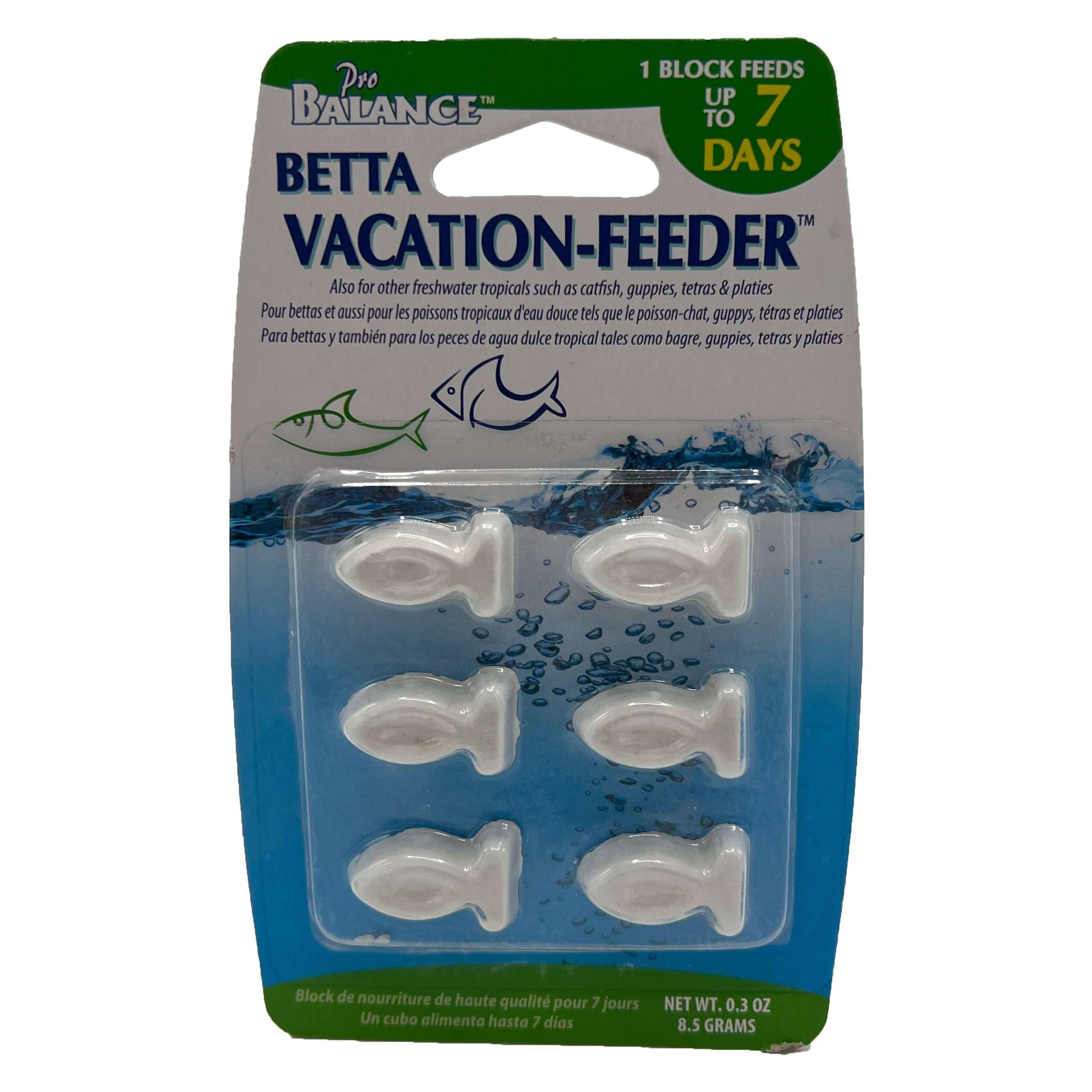 Penn-Plax Betta Vacation Feeder - 7 Day Tablet Fish Food for Weekend Getaways - 6 per 1 Pack Small