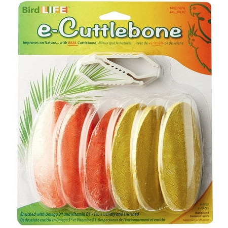 Penn-Plax Bird-Life Flavored E Cuttlebone 6 Pack – Mango & Banana