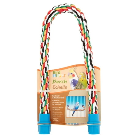 Penn-Plax Bird-Life Multi-Colored Twisted Rope Bird Perch – 21” Long