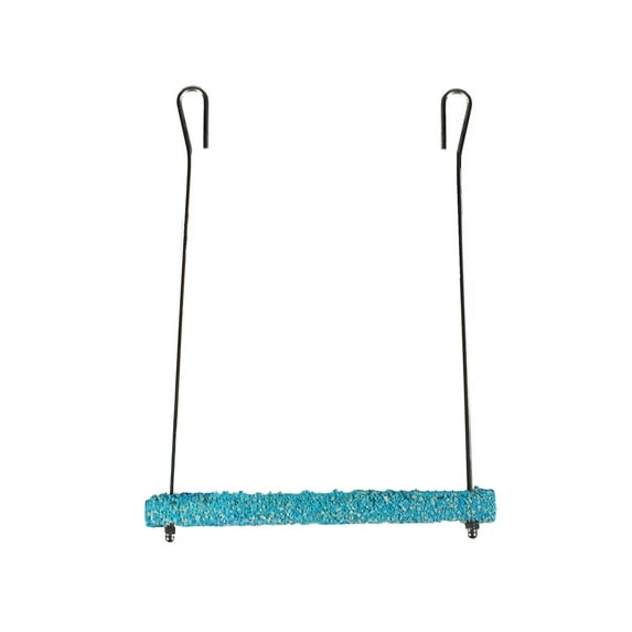 Penn-Plax Bird-Life Trimmer Plus Cement & Blue Metal Swing – Naturally Trims Nails & Beak – Small Size