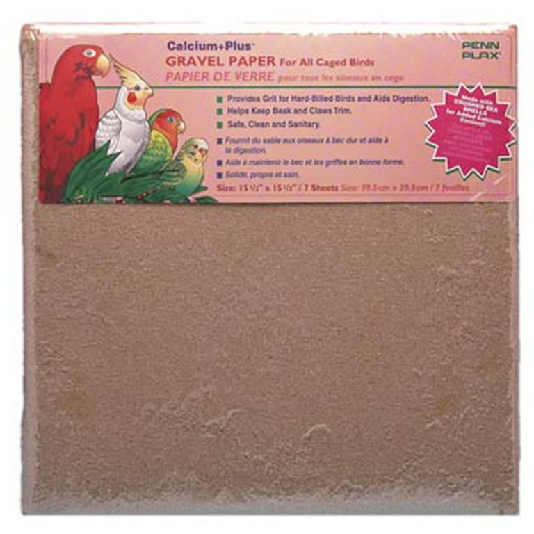 Gravel paper for bird cages top