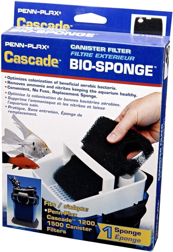 Penn Plax Cascade 1200 1500 GPH Canister Filter Aquarium Bio Sponge Replacement 1 Pack Walmart