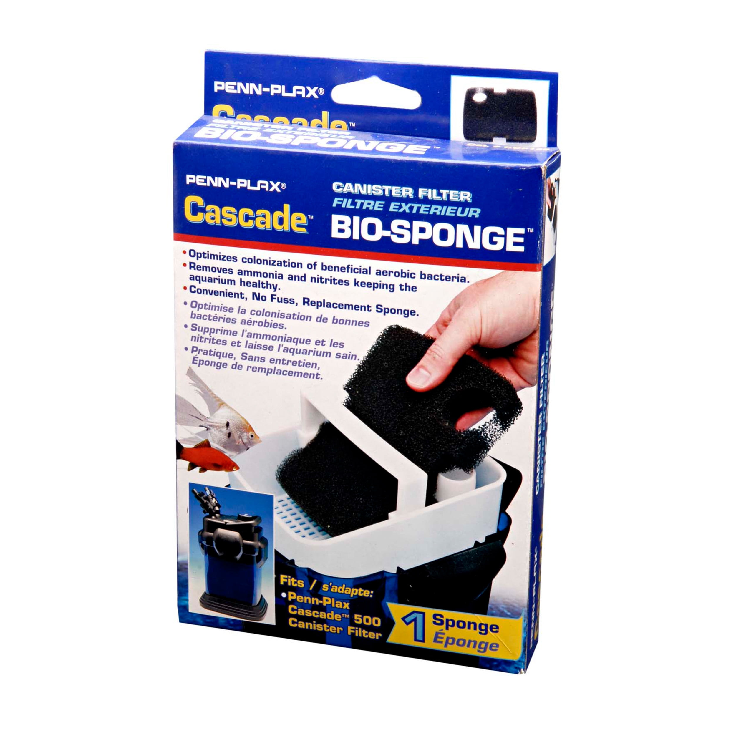 Penn Plax Cascade 500 350 GPH Canister Aquarium Filter Media Bio Sponge Replacement