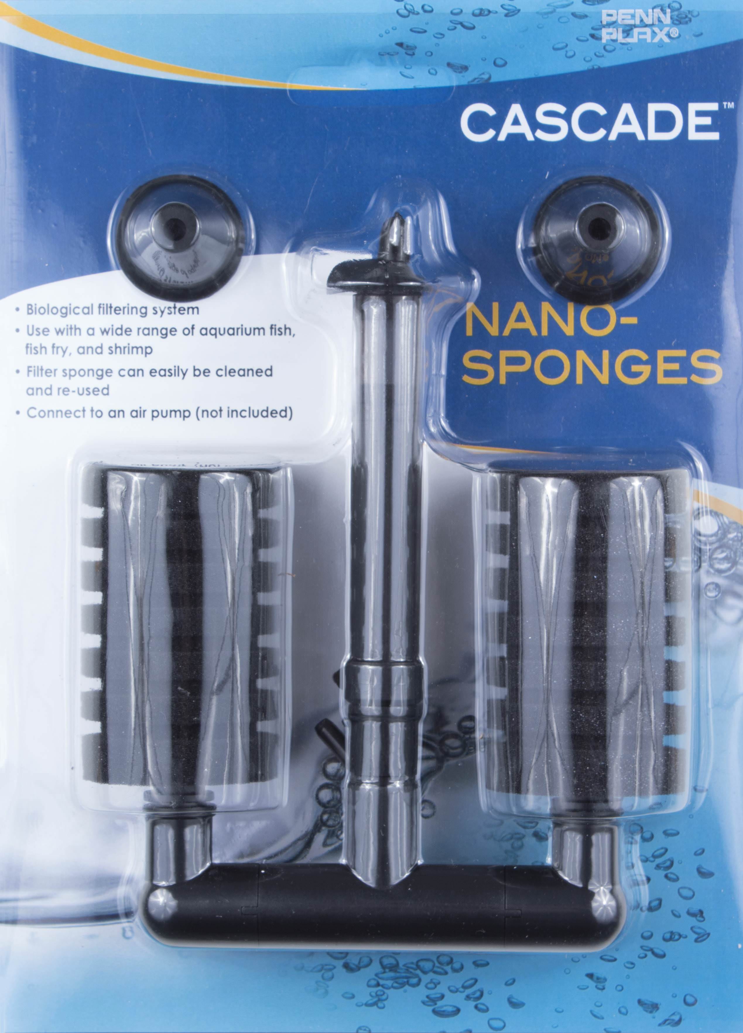 Penn-Plax Cascade Powered Nano Sponge Aquarium Filter Black - 3"