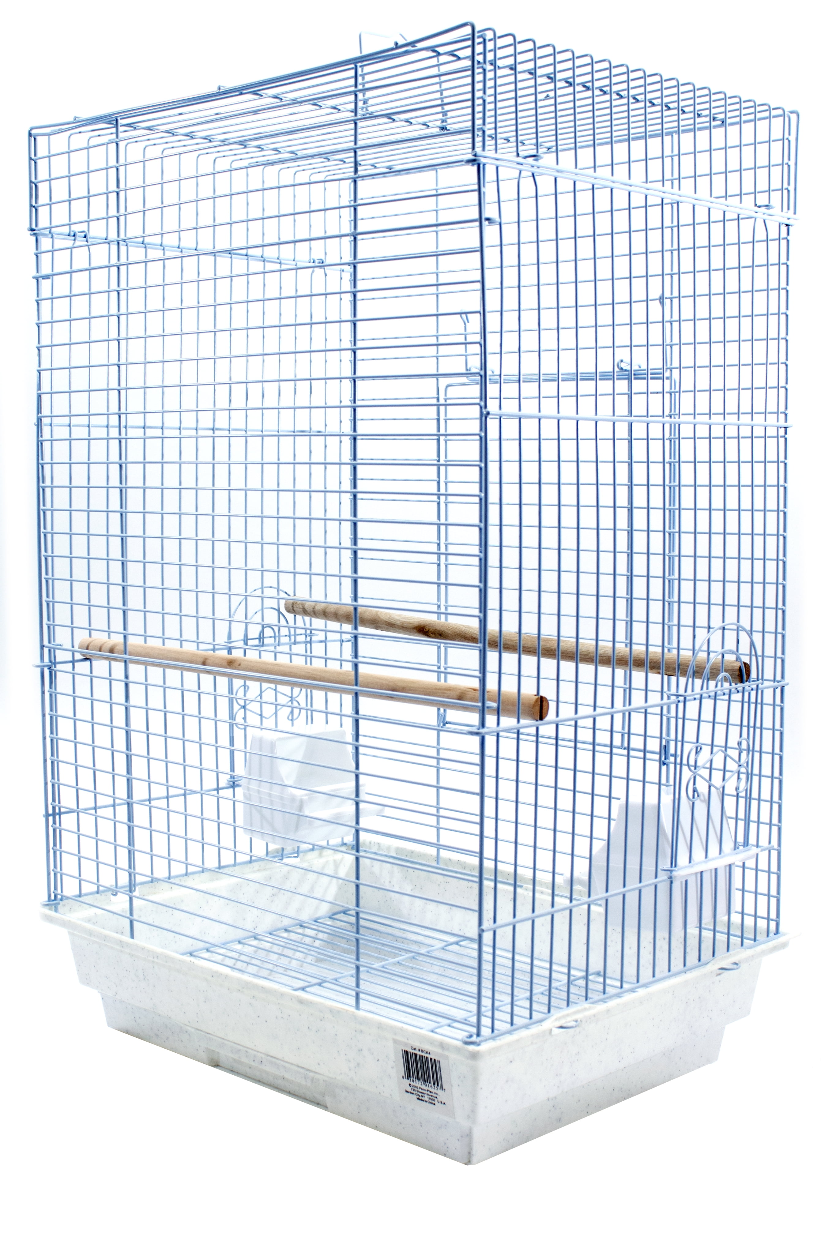 Penn-Plax Cockatiel Bird Cage Starter Kit, 27 Inch Cage with Kabob Toy, Cuttlebone, Treat, and Wood Perch, White, Model: BCK4