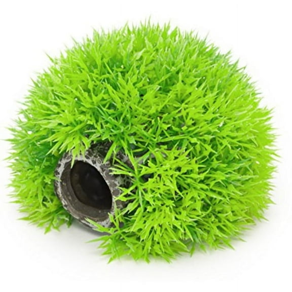 Penn-Plax Deco-Replicas Realistic Green Grass Hideaway with Swim Through Hole - Decoration For Aquariums and Fish Tanks