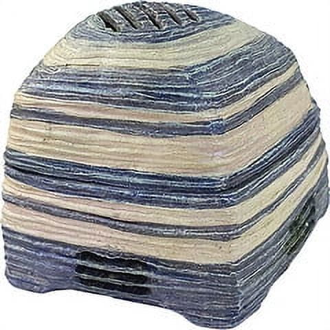 Penn-Plax Decorative Striped Rock Aquarium Bubble Filter Set - for Fish Tanks up to 10 Gallons