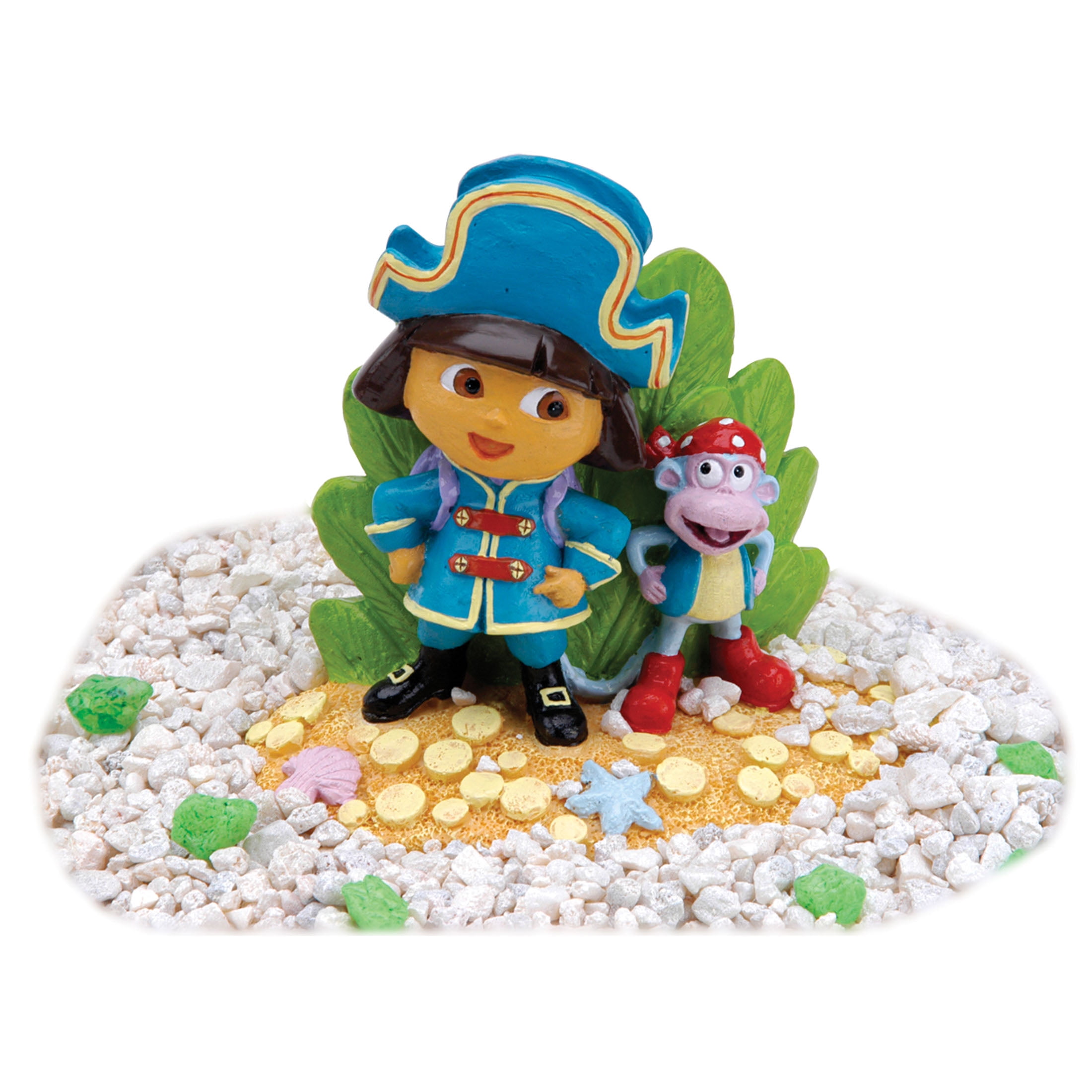 Penn Plax Dora Pirate & Boots Resin Aquarium Ornament, 3.5 in. Tall