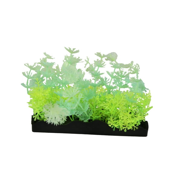Penn-Plax Glow Green Plastic Bunch Plants - for Aquariums Plant Decoration - 5 Piece Pack - Medium