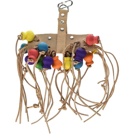 Penn-Plax Leather Kabob Bird Toy for Medium-Large Sized Birds