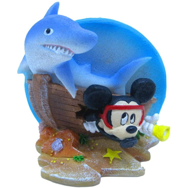 Penn-Plax Officially Licensed Classic Disney Aquarium Decorations – Mickey  Mouse Shipwreck with Shark - 3 Ornament 