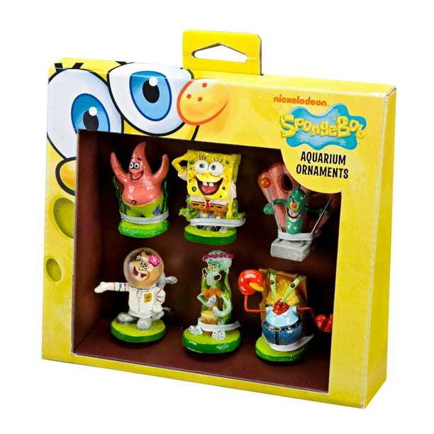 Penn-Plax SpongeBob Themed 6 Piece Mini Resin Aquarium Decoration