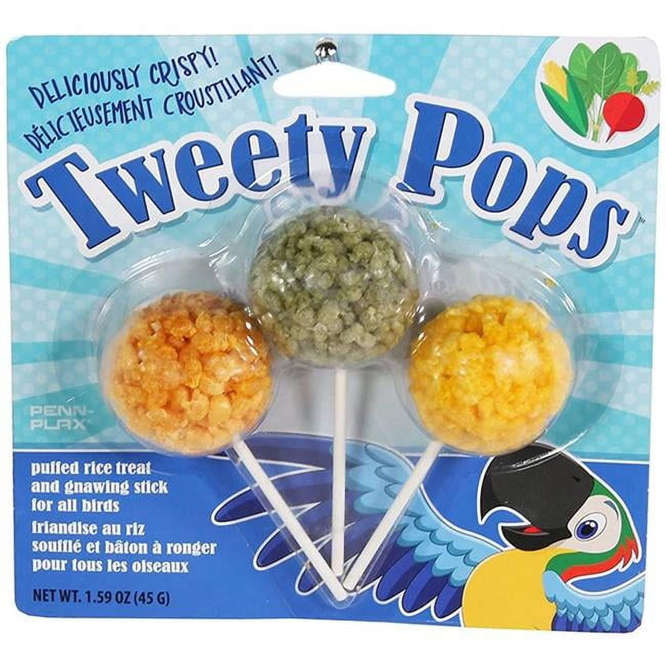 Penn Plax PP10119 Tweety Pops Puffed Rice Bird Treat 3 Count