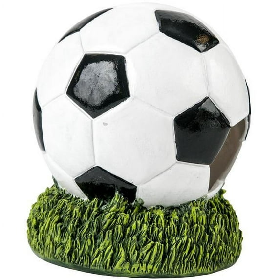 Penn-Plax RR3066 Sports Line Aerating Bubbling Aquarium Soccer Ball Resin Ornament Decorations, White