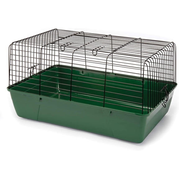 Penn-Plax S.A.M. Small Animal Cage with Wire Body and Plastic Base Perfect for Rabbits, Guinea Pigs, Mice, and Many More (Medium, Green)
