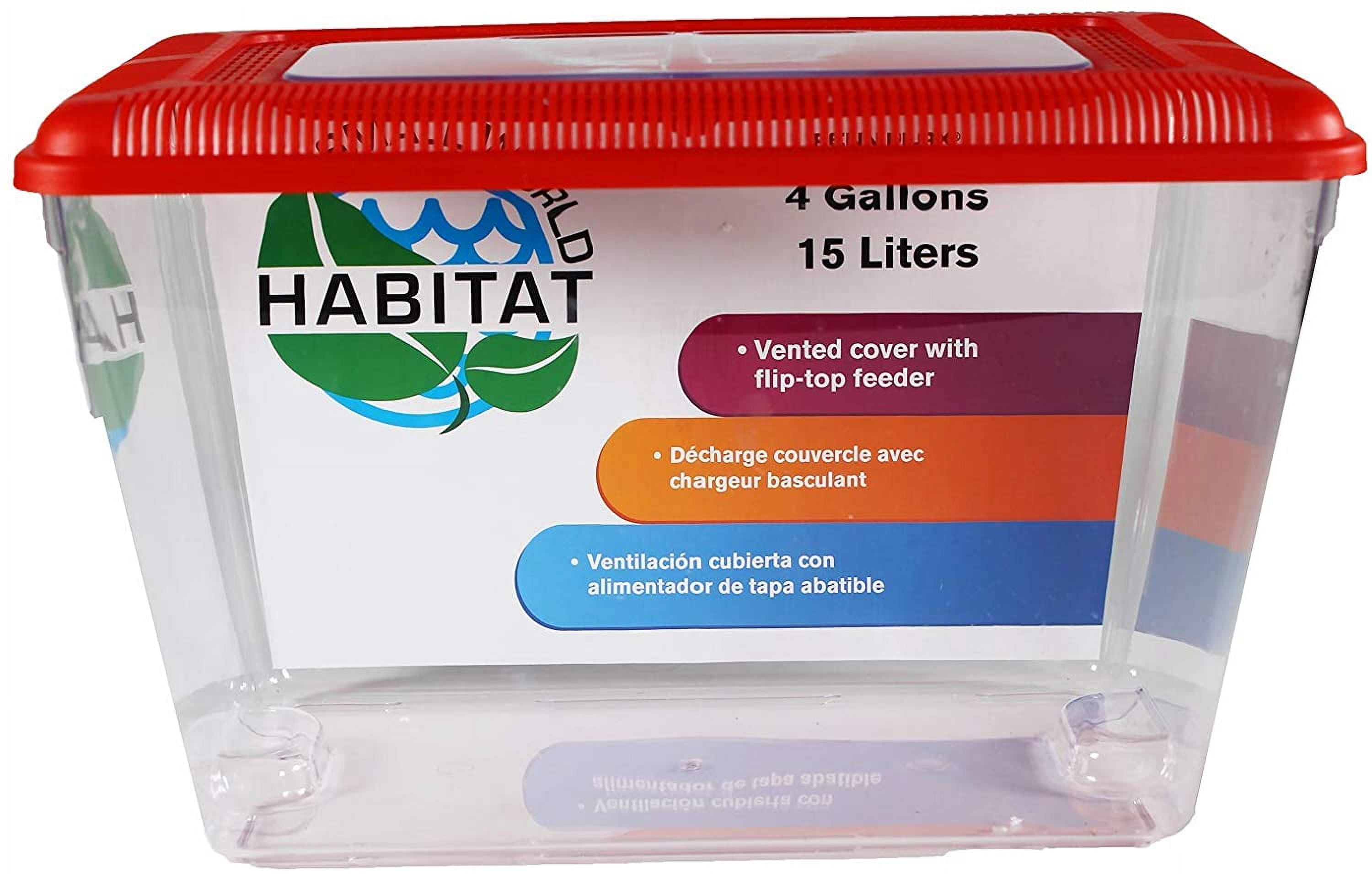 Portable Red and Clear Plastic 4 Gallon Habitat Tank