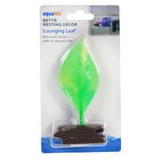 Penn-Plax Soft Silicone Lounging Green Leaf - Betta Resting Aquarium Decor - 5" x 2" x 1.50"