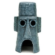 Penn-Plax SpongeBob SquarePants Aquarium Resin Ornament – Squidward’s Easter Island Home – Medium, Gray