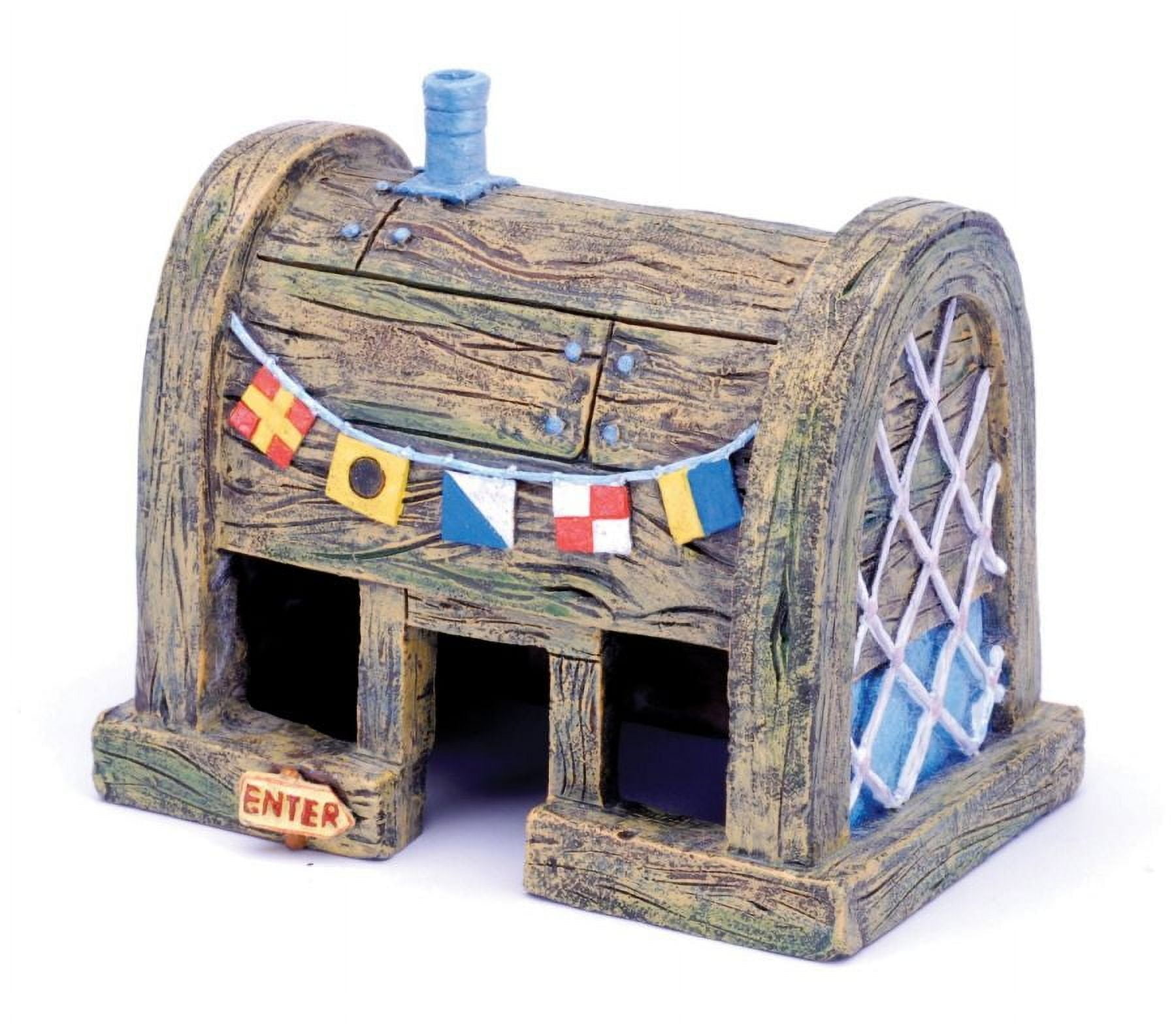 Penn-Plax Spongebob Squarepants Aquarium Resin Ornament - The Krusty Krab - Brown Color - Medium