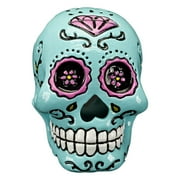 Penn-Plax Sugar Skull Aquarium Decoration – Blue – Large Resin