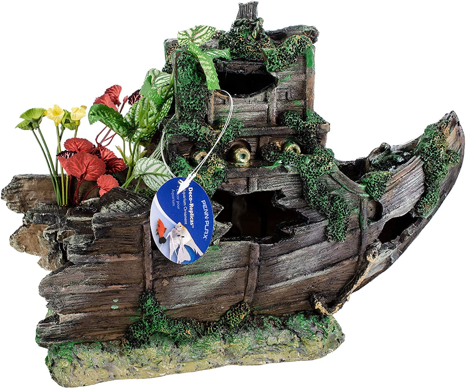 Picture of Penn-Plax Sunken Gardens Shipwreck Bow Aquarium Decor, Large - Walmart.com